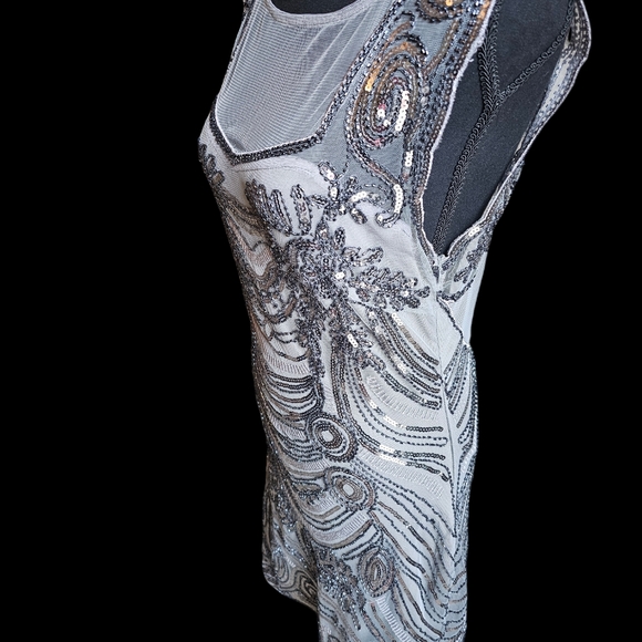 Unique Vintage Gray Gatsby/ Flapper Style Dress - Medium - Picture 2 of 5